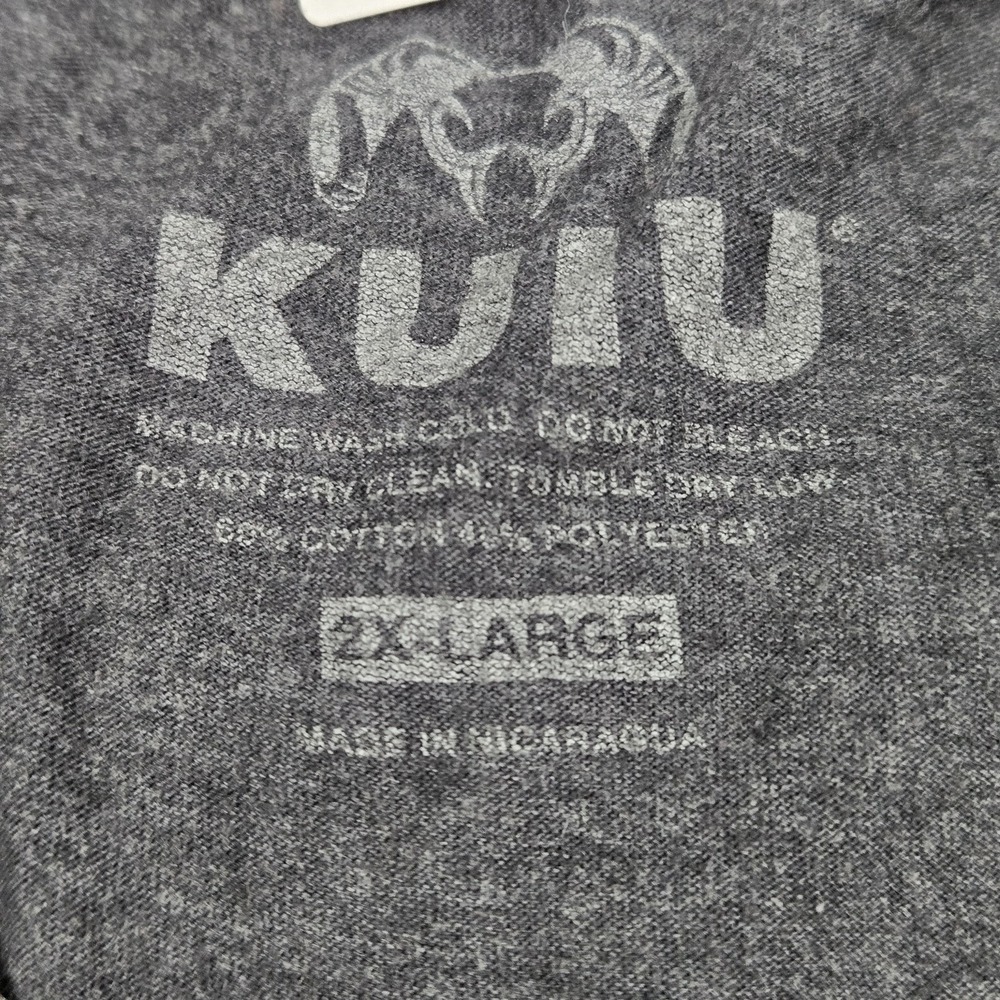 KUIU Men Shirt 2L Gray Ram Logo Graphic Print Short Sleeve Crew Neck Pullover - Picture 3 of 10